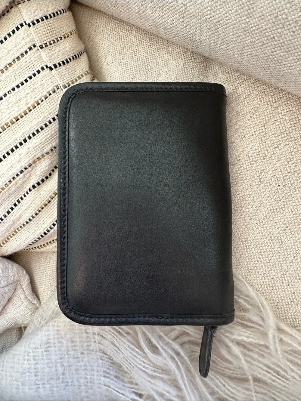 Coach Black Leather Zip-Around Wallet PDA Organizer Tech